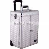 Aluminum Rolling Makeup Cosmetic Case With 2 Drawers thumbnail-3