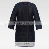 High-end Woman Winter Padded Jacket Autumn Round Neck Long Coat Raglan