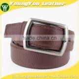 Fashion brown man pu jeans belt accessories with square buckles in YiWu