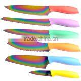 Titanium Knife 6pcs Knife Set With Colored Handle thumbnail-1