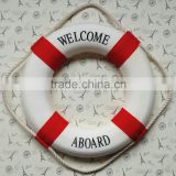 Red & white cloth Life ring buoy room decor nautical welcome aboard ring