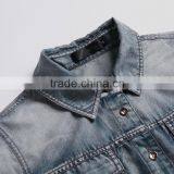 2015 New Design European Stylish Long Sleeve Denim Splicing Gauze Dress thumbnail-4