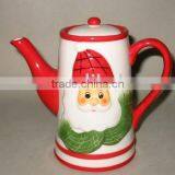 Santa Teapot , Xmas Teapot, Xmas Ceramic Teapot thumbnail-1