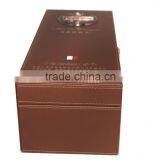 Antique Faux Leather Wine Box/Wooden Wine Carrier/PVC Wine Case thumbnail-5