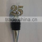 Cheap Letter Cutting 25th Aniversary Wedding Wine Bottle Stopper