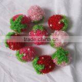 Beaded Strawberry Phone Key Chain