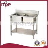 Commercial Different Types Prices Stainless Steel Kitchen Sink With Double Drain Board