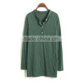 Wholesale China Fashion Design Blank Pima Cotton Custom Woman t Shirt With Halflong Sleeve thumbnail-4