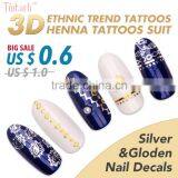 Custom High Quality Egyptian Pattern Nail Art Sticker Decals 3d Nail Sticker Metallic Tattoo Sticker Set thumbnail-1