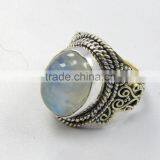 Natural Smooth Rainbow Moonstone Ring 92.5 Sterling Silver Jewellery thumbnail-3