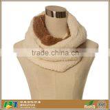 Trendy Brown And White Soft Faux Chinchilla Fur Warm Infinity Circle Scarf