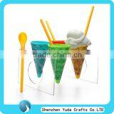 U Shape Cone Display With Handle Plastic Ice Cream Cone Holders Acrylic Ice Cream Cone Stand thumbnail-1