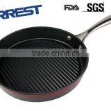 Red Cast Iron Fry and Pizza Pan With Steel Handle