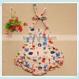 2016 Wholesale Baby Toddler Clothes Cotton Bubble Romper Summer Sunsuit Ruffled Print Flowers Romper Ruffle Romper Newborn Baby thumbnail-1