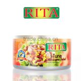 CANNED VALUE ADDED TUNA AND MEXICAN SALAD FROM THAILAND BLUE RIVA / RITA BRAND