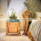 Latest Italy Bedroom Furniture Wooden Carved Nightstand Table/ New Classic Gorgeous Bedside Table thumbnail-1