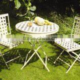 Antique White Metal Dining Table Chair thumbnail-1