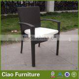 Outdoor PE Rattan Furniture Garden Arm Chair With Cushion thumbnail-4