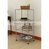 4-Tier Carbon Steel Black Shelf Storage Wire Metal Rack Shelving Suitable For Kitchen Home and Office thumbnail-1