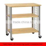 Kitchen Table Trolley Storage Unit - Wood and Metal thumbnail-1