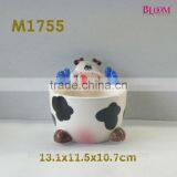 Antique Ceramic Cow Bowl Without Handles thumbnail-1