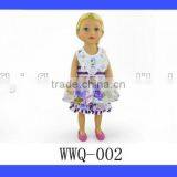Handmade 18 Inch Doll Outfit Summer Floral Ruffle Top Ruffle Short Pants Clothing Set for Dolls thumbnail-3