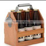 China Trade Assurance Supplier Professional Antique Color Wooden Wine Holder With Opener for 6 Bottles thumbnail-1