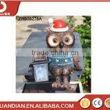 Hand Painted Polyresin Owl With Solar Lantern,Chrismas Decoration thumbnail-1