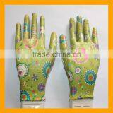 Cheap Flower Printed Womens Garden Gloves Transparent Nitrile Gloves thumbnail-1