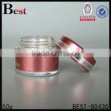 50g Pink Cosmetics Container Glass Jar With Pink Lid thumbnail-1