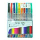 10 COLORS GLITTER GEL PEN WITH GOOD QUALITY IN POLY BAG thumbnail-1