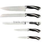 A3373 High Quality Cast Stainless Steel Bolster "V" Shape Ground Blade 5pcs Stainless Steel Knife Set thumbnail-2