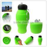 Hot Selling Silicone Traveling Metal Hook Collapsible Water Bottle thumbnail-1