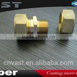 Male Thread Brass Coupling With Copper Pentagon Nut,brass Threaded Straight Coupling thumbnail-1