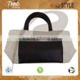 12 OZ Natural Canvas Tote Bag With Polyester Lining & With PU Padded Handles Bottom thumbnail-6