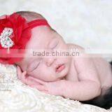 Chiffon Flower Headband With Pearl Beads Center for Kids Hair Accessories thumbnail-6