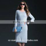 Hot Selling Winter Pure Color O-neck Long Sweater Skirt for Women thumbnail-5