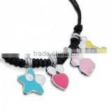 Diy White Cord Woven Steel Charm Adjusted Bracelet Handmade String Steel Charm Bracelets for Friendship Bracelet 2016 thumbnail-5