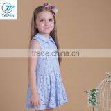 Newest Summer Doll Collar Baby Girls Sleeveless Dress Designs For Party thumbnail-3