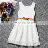 A007#Hot Sells Lace Baby Dress With Belt Kids Clothes Wholesale Princess Dress thumbnail-1
