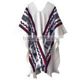 3/4 Sleeve Super Soft Warm Geometric Pattern 100% Llama Wool Poncho thumbnail-5