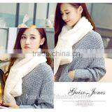 Super Quality New Winter Fashion Women Scarf Faux Rabbit Fur Plush Warm Scarf Lady Solid Color Scarves thumbnail-1