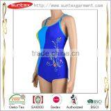 Good Elastane OEM ODM Contrasting Panel Color High Quality Woman One Piece Big Flower Print BIKINI BSCI OEKO Factory thumbnail-1