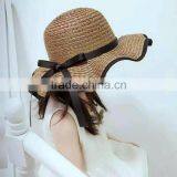 S60295B 2017 Kids Fashion Design Beach Straw Hat Bowknot Beautiful Hat thumbnail-1