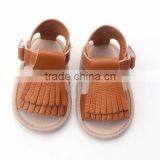 Wholesale Shoes Baby Moccasins Sandals Rubber Sole Leather Baby Sandals thumbnail-4