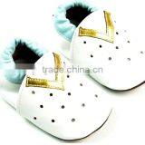 Navy Blue Soft Sheepskin Leather Baby Shoes thumbnail-2