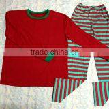 2017 New Design Comfort Kids Green Striped Family Christmas Pajamas Baby Toddler New Year Children Pajamas Sets thumbnail-2