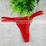 Lace Cotton Hip-hugger Sexy T-back Skinny Hollow Transparent Thong thumbnail-2