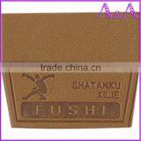 High End Ink Filled Deboss Embossed Garment PU Leather Labels for Jeans thumbnail-2