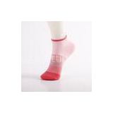 Breathable Womens Ankle Socks , Knitted Pink Gradient Socks